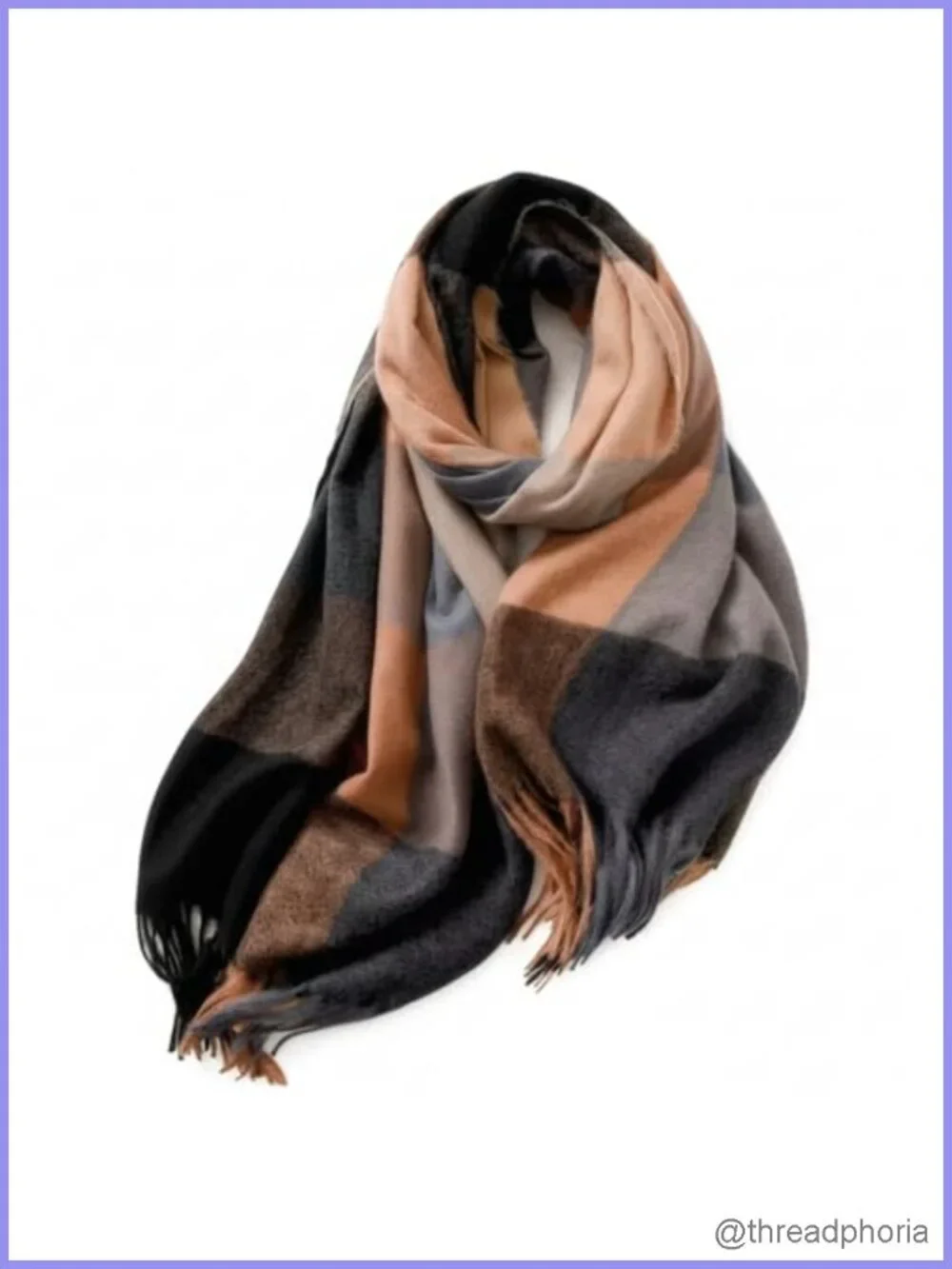 Ultra-Soft Faux Cashmere Oversized Scarf Shawl Wrap for Women - Classic Plaid